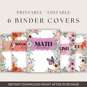 Girl Binder Covers Girly Back To School Supplies Floral School Notebook