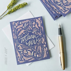 Lot de 8, 16 ou 24 cartes de remerciement rose et lavande, lot de papeterie, cartes de correspondance, cartes vierges, cartes de motifs floraux, notes de gratitude