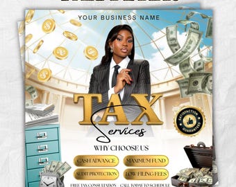 Tax Prep Flyer Canva Template, Tax Prep Instagram, Tax Flyer Template, Tax Season, Credit Repair Flyer,DIY Tax Prep Flyer, Preparation Flyer