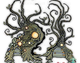 Tree House PNG: Cottage Book Illustration Art (Digital Download) Treehouse drawing sublimation DTG DTF shirt clipart