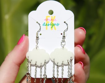 Sparkly Cloud Dangle Earrings
