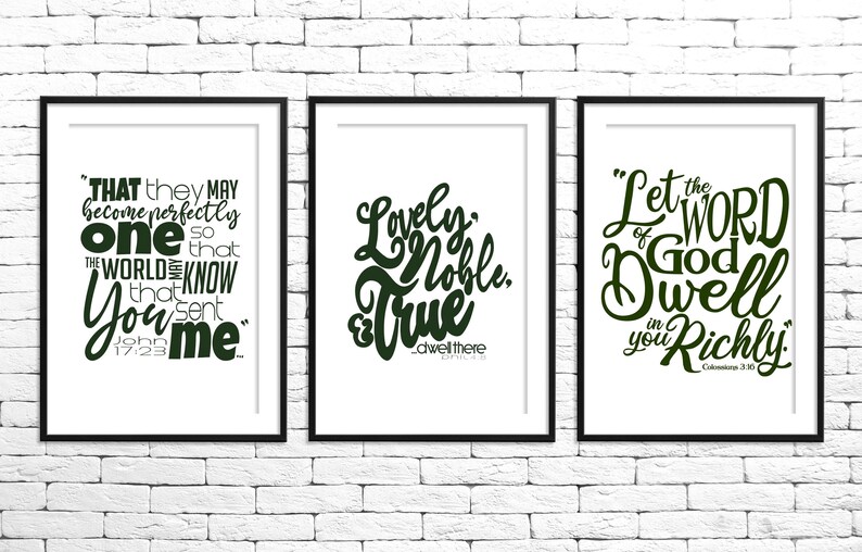 TEAL Scripture Word Art Digital Collection | Set of 3 Digital Posters ...