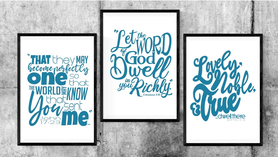 TEAL Scripture Word Art Digital Collection | Set of 3 Digital Posters ...