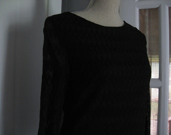 Vintage Black Polyester Blouse by Bleekerst