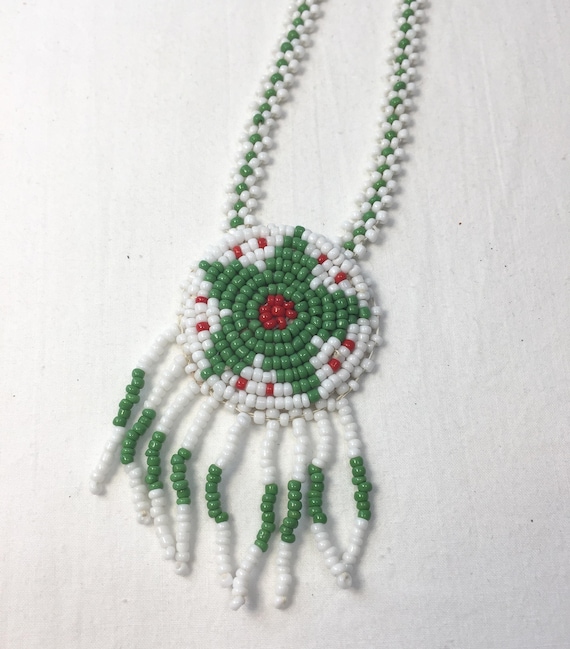 Vintage Native American Craft Seed Bead Necklace