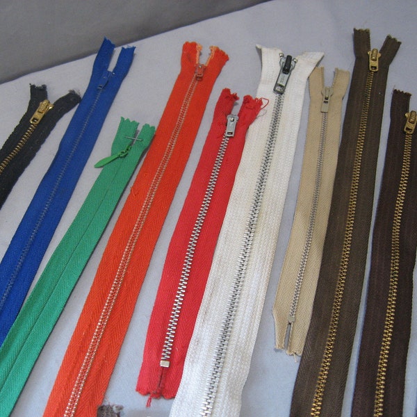 Destash Vintage Metal Zippers Lot