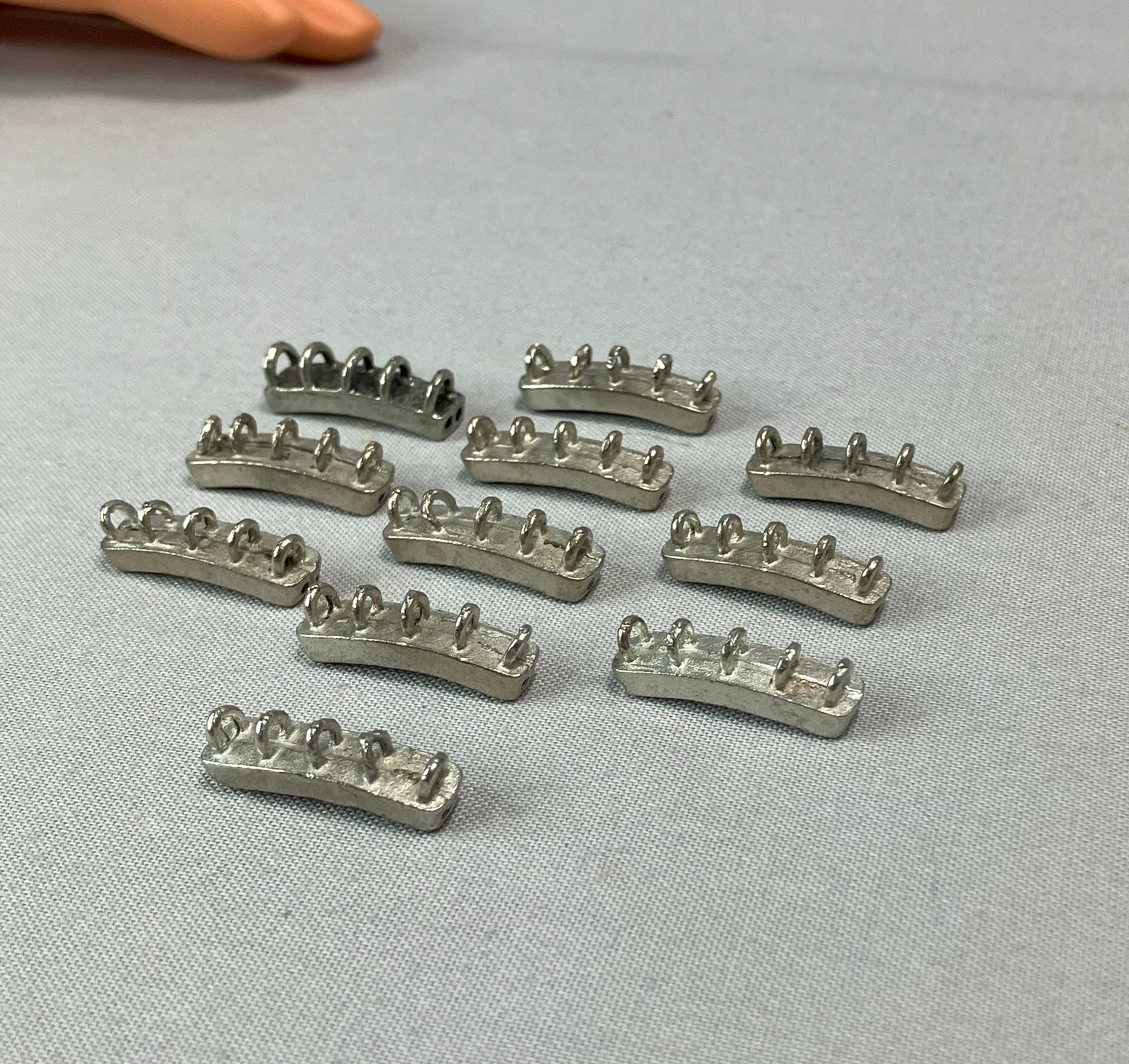 Destash Lot of Silver Tone 2 Hole Connectors with Raised Loops Jewelry Findings-New Old Stock-Dead Stock