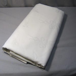 Vintage Cotton White Tablecloth - 61 by 63 inches (TC13)