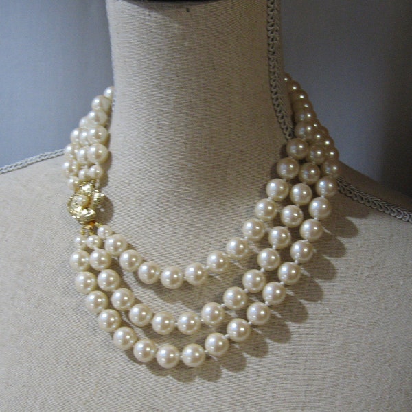 Shell Pearl 3 Strand 3 Strand Pearl - Etsy