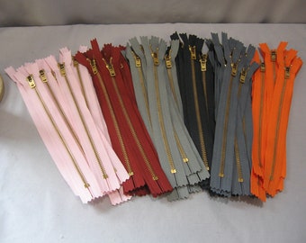 Brass Heavy Duty Zippers -Pick Your Colors - Closed Bottom - YKK