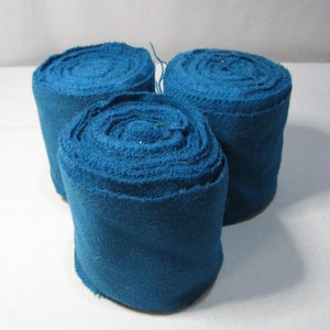 Vintage Deep Sapphire Wool Strips - 11.8 ounces in all