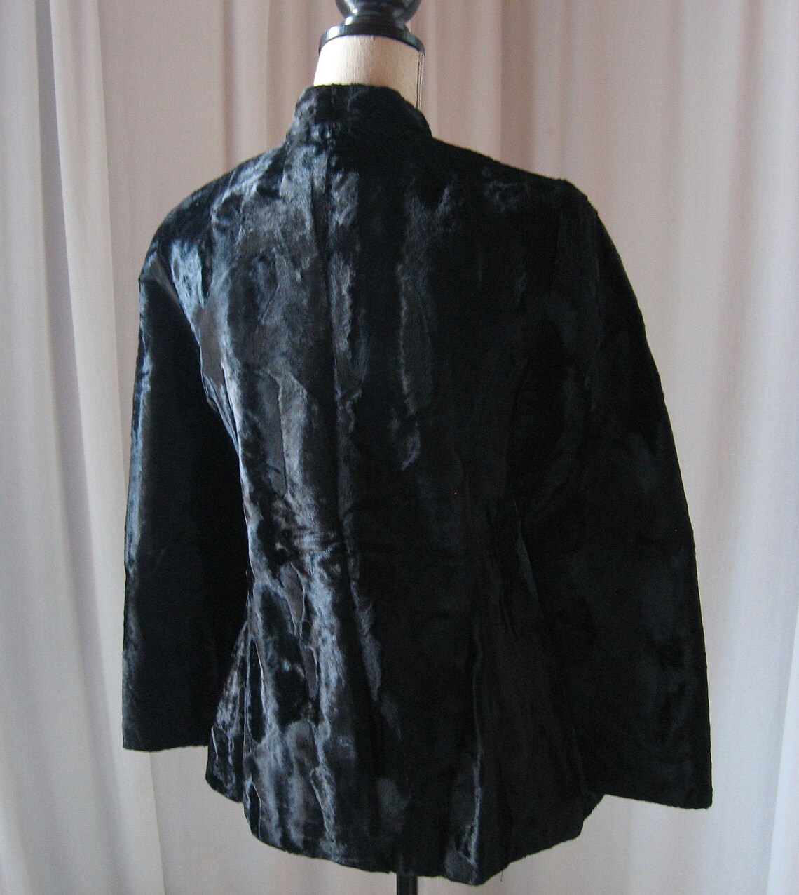 Vintage Black Crushed Velvet Jacket 1970's | Etsy