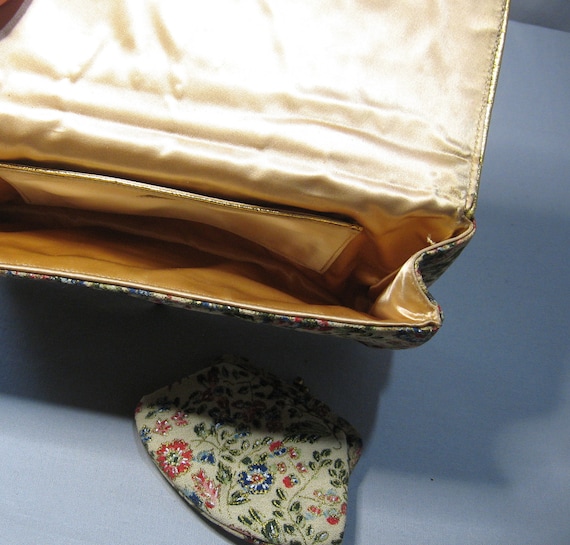 Vintage  Brocade Clutch and change Purse 1960s - image 3