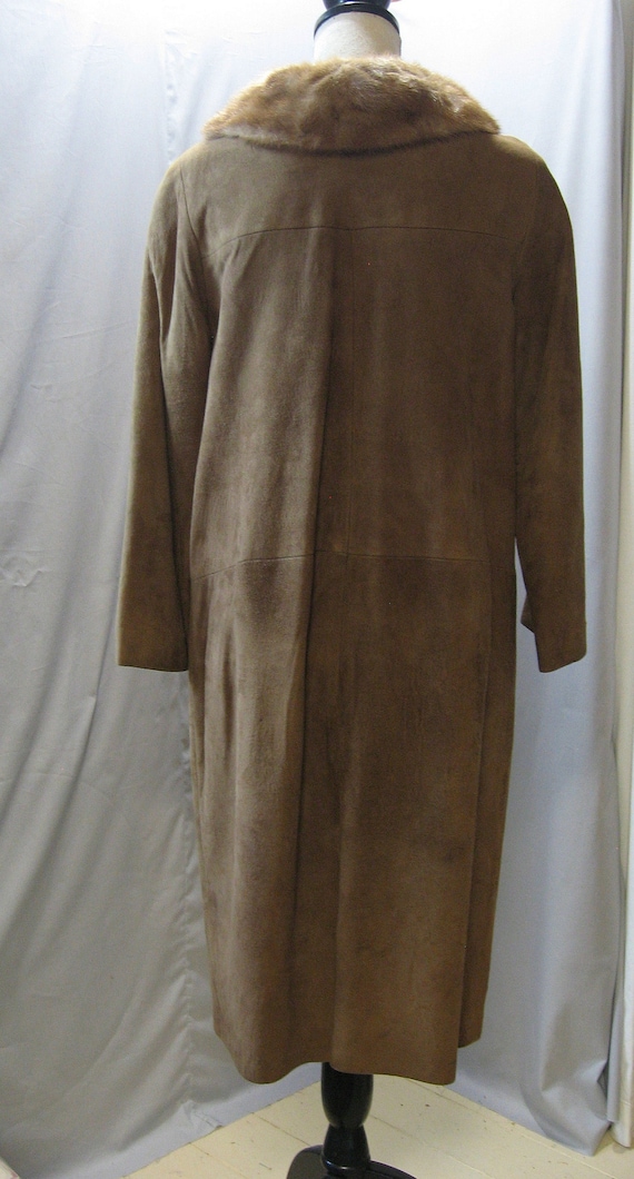 Vintage Light Brown Suede Three Quarter Length Co… - image 4