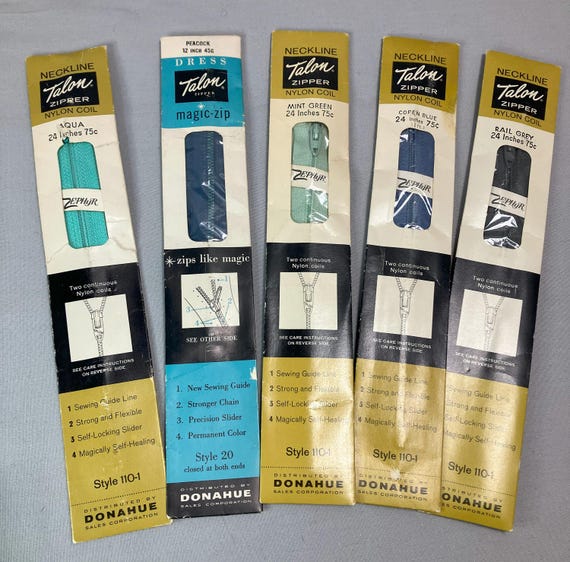 Vintage Nylon Teeth Talon Brand Zippers Lot of 5 - Etsy