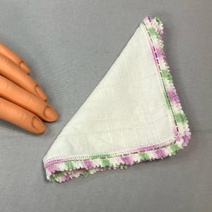 Vintage Ladies Handkerchiefs with Crocheted Edges (H66)