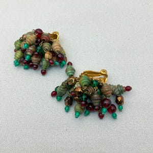 Vintage Glass Bead Clip-On Earrings