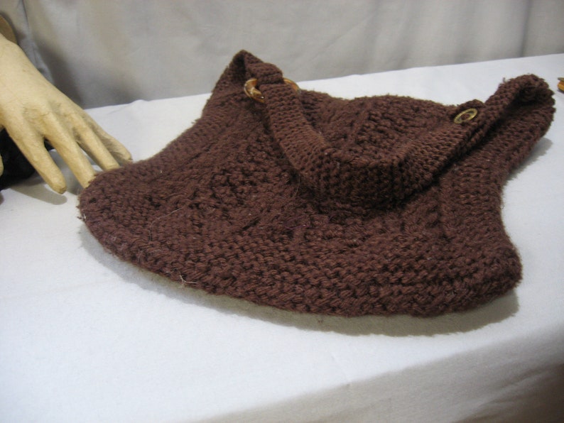 1970's Vintage Brown Knitted Pocketbook image 5