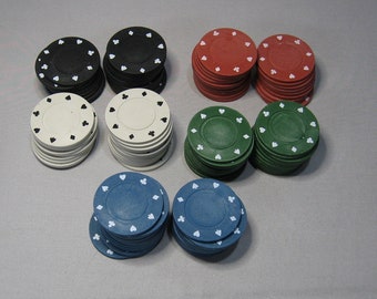 Destash Lot of Plastic Poker Chips - 100 in all