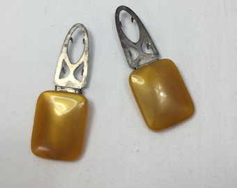 Vintage Golden Orange Lucite Dress Clips