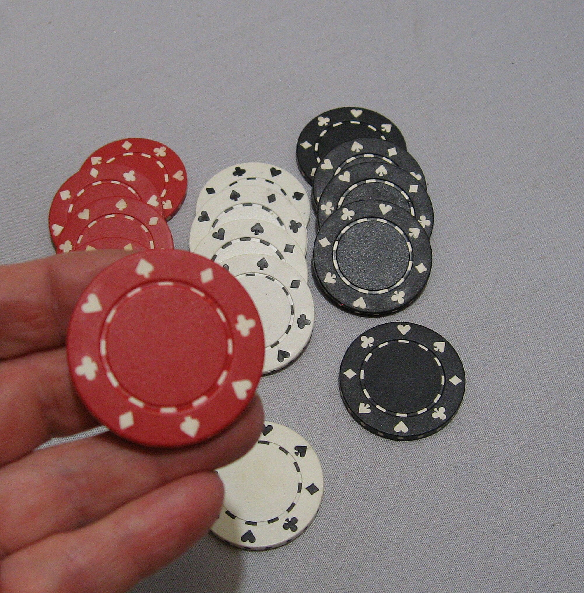 Red White and Black Plastic Poker Chips Sold Individually Etsy