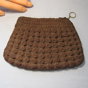 Vintage Brown Crocheted Corde Purse