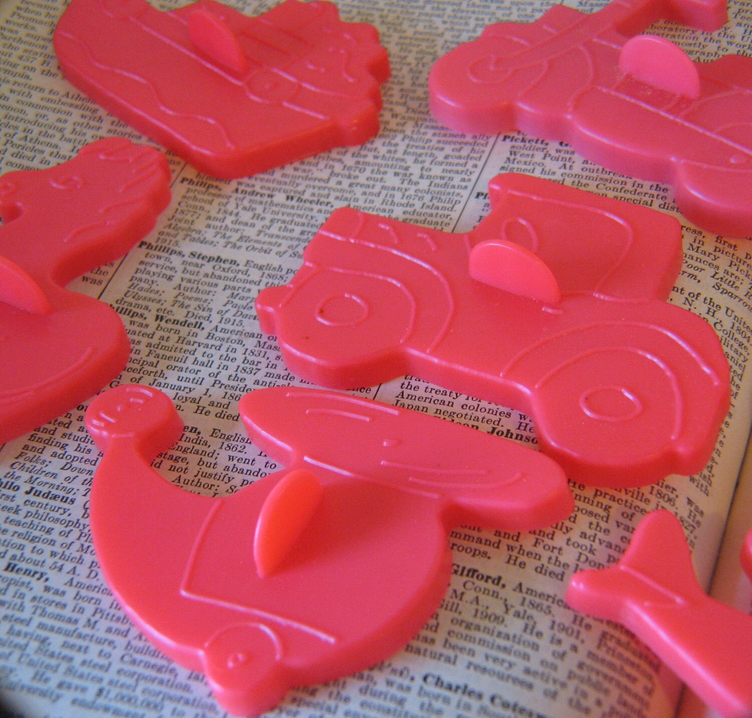12 Vintage Red Plastic Cookie Cutters Assorted Shapes Etsy