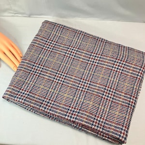 Vintage Gray Blue Burgundy Wool Remnant