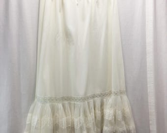 Vintage Rogers White Nylon Half Slip