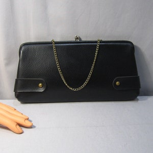 Vintage Schwarze Lack Clutch 1960er Jahre