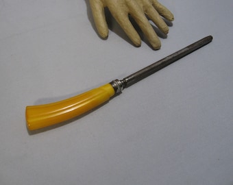 Vintage Butterscotch Bakelite Knife Sharpener - ca 1950s