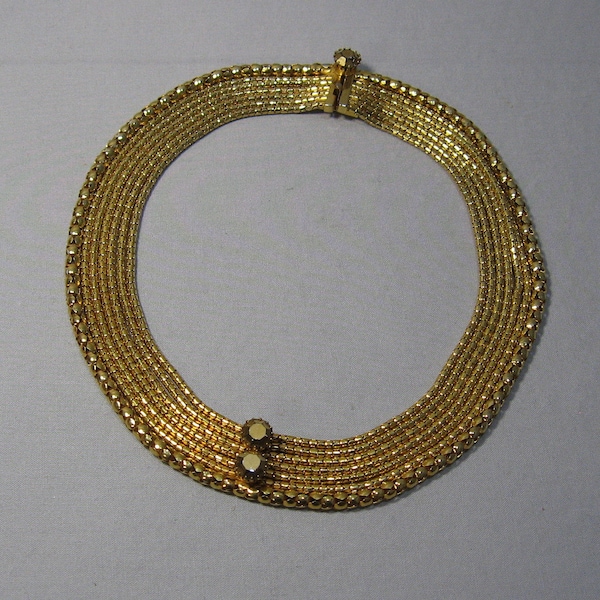 Vintage Bergere Gold Bib Necklace