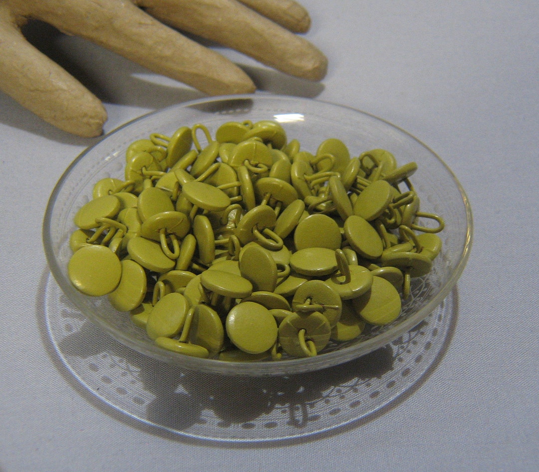 Vintage Chartreuse Cushion Upholstery Buttons - Etsy