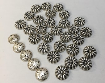 Destash Lot of Vintage Plated Textured Cabochons, Large Cabochons