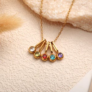 Mothers Birthstone Necklace,Necklace Gift for Mom,Mother's Day gift,Family Birthstone Necklace,14K Gold Diamond Necklace,Anniversary Gift