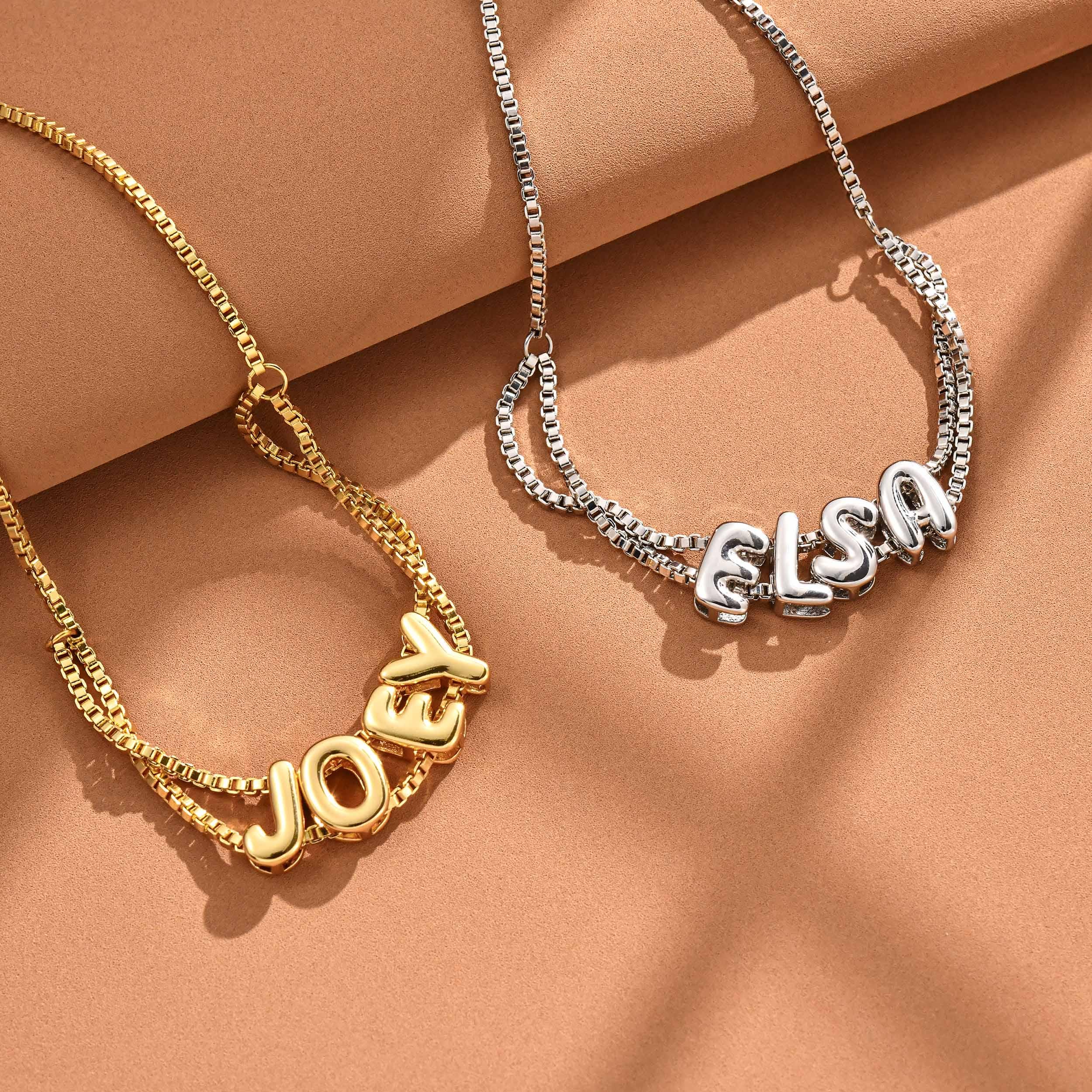 Bubble Letter Name Bracelet Canada