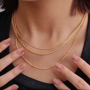 18K Gold Chain Necklace, Cable Chain, Paperclip Chain, Twist Chain,Dainty Chain,Gift for Her,Mothers Day Gifts,Girlfriend gift,Anniversary