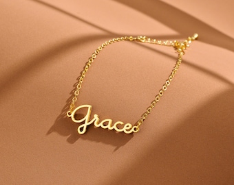 Personalized 18K Gold Name Bracelet,Bracelet for Women, Multiple Name Bracelet,Christmas gift Jewelry,Bridesmaid gift,Birthday Gift