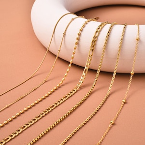 18K Gold Chain Necklace, Cable Chain, Paperclip Chain, Twist Chain,Dainty Chain,Gift for Her,Mothers Day Gifts,Girlfriend gift,Anniversary
