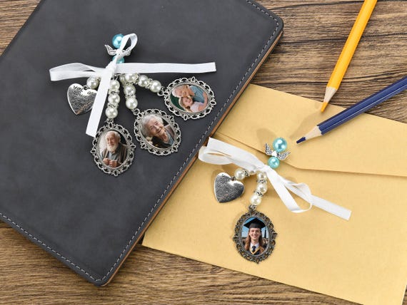 Custom Graduation Photo Gift, Graduation Tassel Photo Charm with Angel Wings,Memorial Graduation Gift For Her, 2025 Graduation Gift