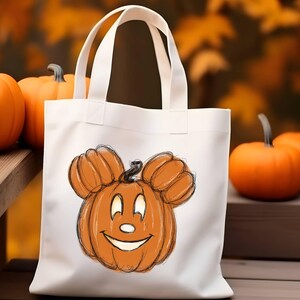 Custom Disney Halloween Party Tote Bag,Trick or Treat Disney Halloween Canvas Tote Bag, Mickey's Not So Scary Halloween Party 2024 Candy Bag