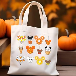 Custom Disney Halloween Party Tote Bag,Trick or Treat Disney Halloween Canvas Tote Bag, Mickey's Not So Scary Halloween Party 2024 Candy Bag