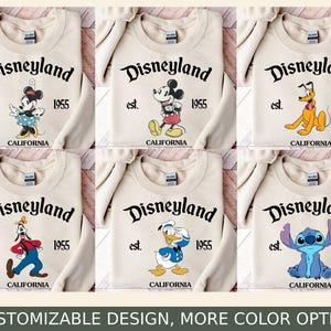 Retro Disneyland Est 1955 Sweatshirt, Disney All Characters Shirt, Mickey And Friends Shirt, Disney Group Shirt, Disney Family Shirt.