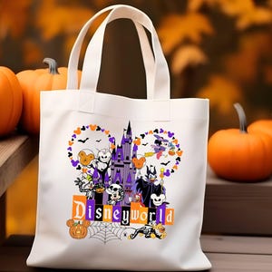 Custom Disney Halloween Party Tote Bag,Trick or Treat Disney Halloween Canvas Tote Bag, Mickey's Not So Scary Halloween Party 2024 Candy Bag