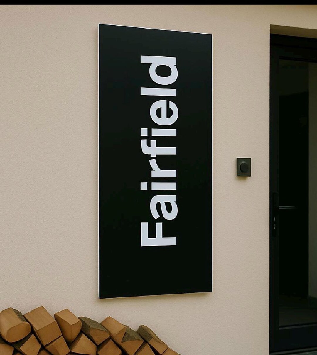 Black Lab Address Signs Modern LED Address Sign: Black Metal, Vertical House Numbers - Etsy