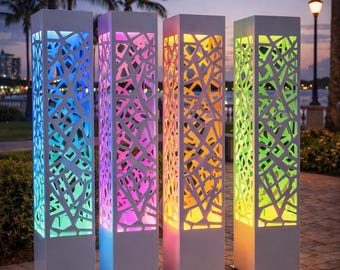 Modern Outdoor Garden Lamp | Decorative Metal Path Lighting | Garden Column