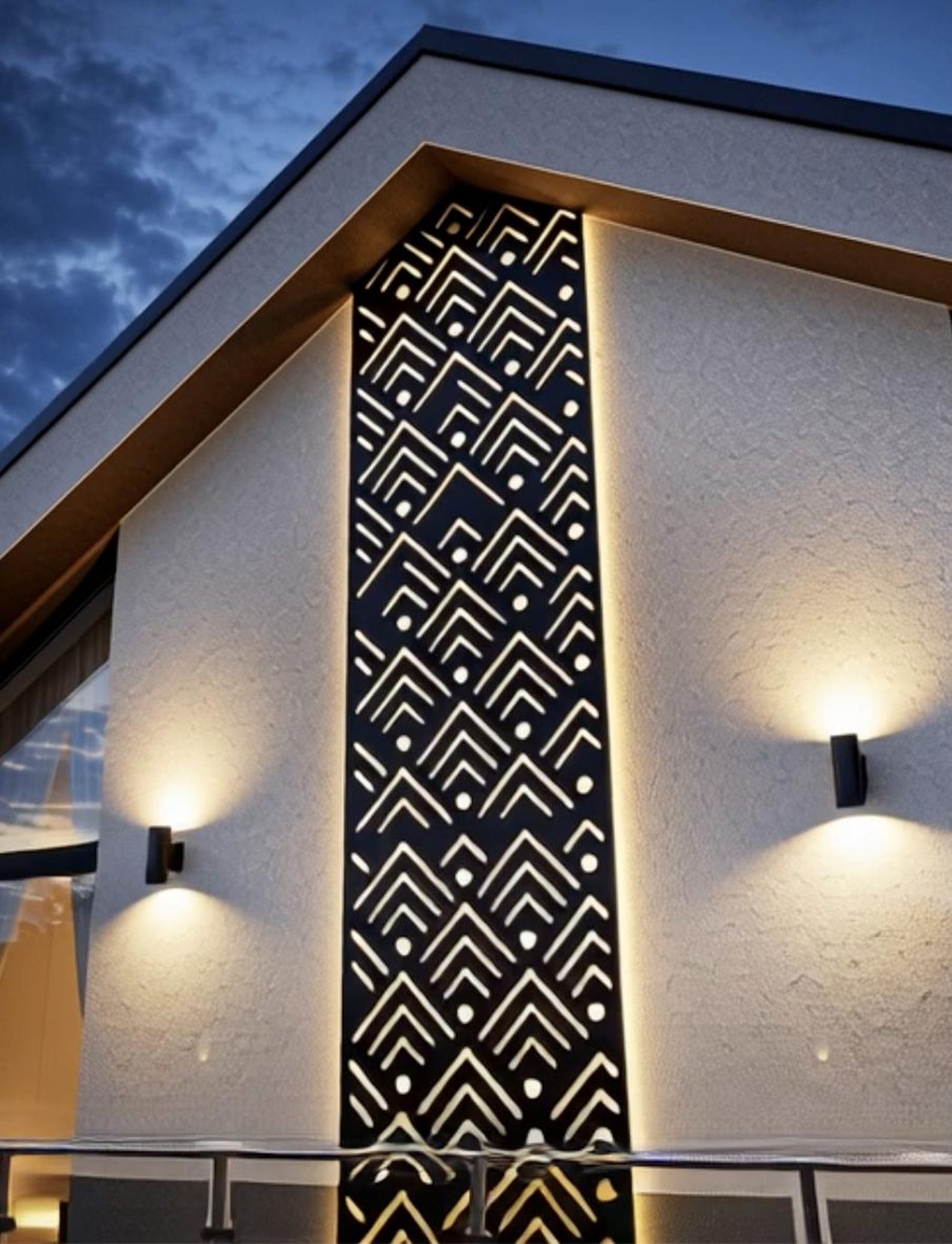 Meta Privacy Led Light Metal Privacy Screen With LED Backlight – Laser Cut Outdoor Wall Panel ...