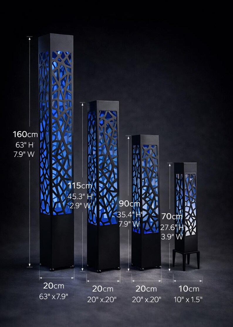 Custom Led Column Modern LED Garden Column | Laser Cut Metal Outdoor Sculpture Light ...