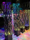 Custom Backlit Metal LED Column | Modern Outdoor Architectural Light