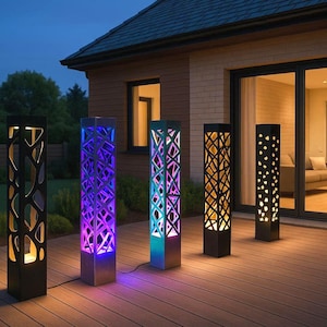 Metal Garden Pillar | Garden Sculpture | Floor Lamp | Outdoor Light | Black Friday | Christmas Gift